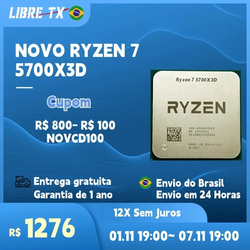 [Do Brasil] Processador Amd Ryzen 7 5700x3d Am4